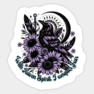 Gothic Boho style Raven Sticker